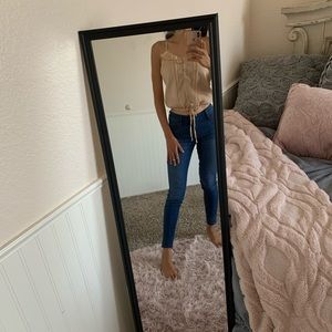 Breezy light pink ruffle chic top